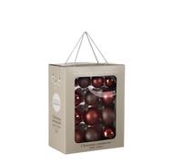 BOTANIC®-Pack 26 boules coloris rouge en verre - diamètre 7 cm