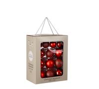 BOTANIC®-Pack de 26 boules coloris rouge en verre - diamètre 7 cm