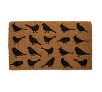 BOTANIC®-Paillasson oiseaux en ligne coloris noir en coton - 40 x 72 cm