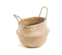 BOTANIC®-Panière jacinthe d’eau naturelle avec anse - diamètre 25 x H 30 cm