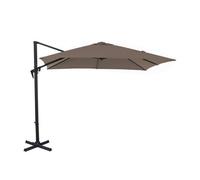 BOTANIC®-Parasol carré déporté rotating orientable en aluminium et toile polyester diamètre 250 cm Taupe