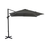 BOTANIC®-Parasol déporté à manivelle carré 2,5 m gris