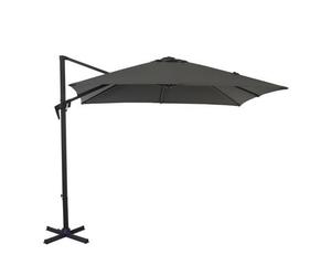 BOTANIC®-Parasol déporté à manivelle carré 2,5 m gris