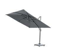 BOTANIC®-Parasol déporté carré avec LED en aluminium et polyester coloris anthracite - 3 x 3 m