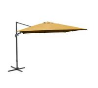 BOTANIC®-Parasol déporté rotating orientable en aluminium et toile polyester jaune curry - diamètre 300 cm