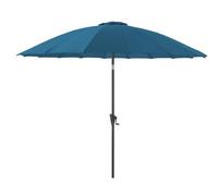 BOTANIC®-Parasol pagode à manivelle en aluminium et toile polyester bleu - diamètre 300 cm