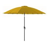 BOTANIC®-Parasol pagode à manivelle en aluminium et toile polyester jaune curry - diamètre 300 cm