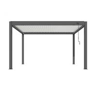 BOTANIC®-Pergola bioclimatique manuelle STAR LED 3x4m Grey/Blanc - PROLOISIRS