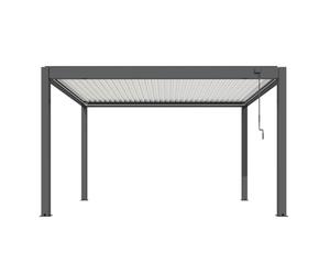 BOTANIC®-Pergola bioclimatique manuelle STAR LED 3x4m Grey/Blanc - PROLOISIRS