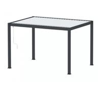 BOTANIC®-Pergola bioclimatique PONANT en aluminium graphite / gris, OCEO - 3m x 4m