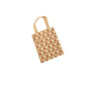 BOTANIC®-Petit sac en jute décor gnomes rouge, blanc et beige - 20 x 24 cm