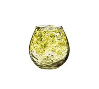 BOTANIC®-Photophore aquarelle coloris vert en verre - 10 x 10 x 10 cm