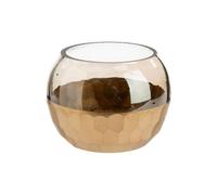 BOTANIC®-Photophore en verre or à motif nid d’abeille - diamètre 8 x H 7 cm