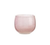 BOTANIC®-Photophore rond coloris rose en verre - 8 x 9,5 cm