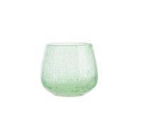 BOTANIC®-Photophore rond coloris vert en verre - 8,5 x 9 cm
