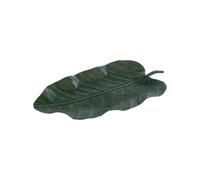 BOTANIC®-Plateau décoratif forme feuille en métal vert - 54 x 28 x 4 cm