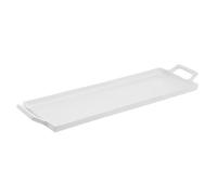 BOTANIC®-Plateau long rectangulaire coloris blanc en aluminium - 43 x 13,5 x 3,5 cm
