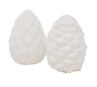 BOTANIC®-Pomme de pin coloris blanc en terre cuite Birge - diamètre 7 cm