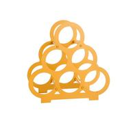 BOTANIC®-Porte-6 bouteilles forme pyramide en métal jaune - 38 x 18 x 37 cm