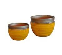 BOTANIC®-Pot Austral Ibiza Sunshine en terre cuite émaillée H 13 x diamètre 16 cm