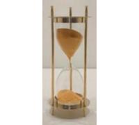 BOTANIC®-Sablier décoratif en verre et métal doré - diamètre 6,5 x H 17 cm