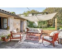 BOTANIC®-Salon de jardin en aluminium coloris ocre Yatch - 4 éléments (canapé, table basse et deux fauteuils)