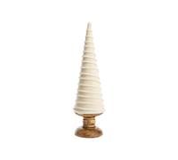 BOTANIC®-Sapin à poser en bois finition velours beige - diamètre 11 x H 39 cm