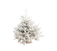 BOTANIC®-Sapin de Noël naturel blanc effet enneigé Glacé Robin - 90 à 100 cm