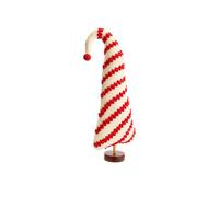 BOTANIC®-Sapin haut à poser en feutrine rouge et blanc - 9,5 x 2,5 x 23 cm