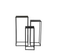 BOTANIC®-Sellette coloris noir en métal plateau carré - 25 x 25 x 60 cm