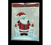 BOTANIC®-Sticker père Noël scintillant rouge et blanc - 28,5 x 34,5 cm