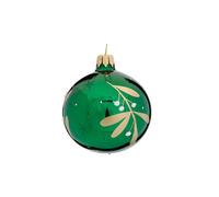 BOTANIC®-Suspension boule décorative coloris vert en verre traditionnel - diamètre 7 cm