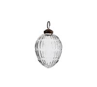 BOTANIC®-Suspension boule décorative conique relief transparente coloris transparent en verre - 8 x 6 cm