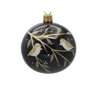 BOTANIC®-Suspension boule décorative Graphique coloris noir en verre - diamètre 7 cm