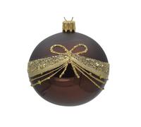 BOTANIC®-Suspension boule décorative Nature coloris marron en verre - diamètre 7 cm