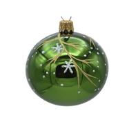 BOTANIC®-Suspension boule décorative Traditionel coloris vert en verre - diamètre 7 cm