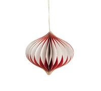 BOTANIC®-Suspension boule oignon coloris rouge en papier - 9 x 10 cm