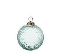BOTANIC®-Suspension boule ronde feuillage coloris vert en verre - 7,5 x 7,5 cm