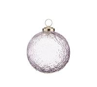 BOTANIC®-Suspension boule ronde feuillage coloris violet en verre - 7,5 x 7,5 cm