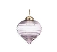 BOTANIC®-Suspension boule toupie striée coloris violet en verre - 8 x 8 cm