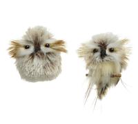 BOTANIC®-Suspension déco chouette en plumes synthétiques - 9 cm