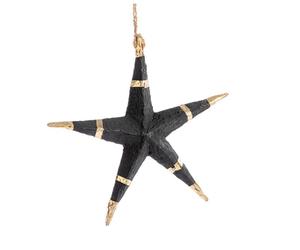 BOTANIC®-Suspension étoile 5 branches coloris noir en papier mâché - 13 x 13 cm