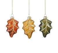 BOTANIC®-Suspension feuille coloris vert en verre - 5,5 x 8 x 2,5 cm