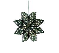 BOTANIC®-Suspension flocon coloris vert en papier - 15 x 15 cm