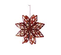 BOTANIC®-Suspension flocon en papier coloris rouge - 15 x 15 cm