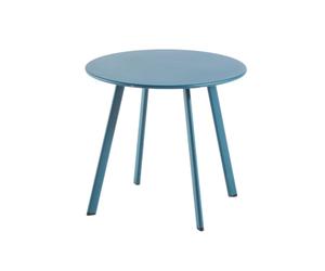 BOTANIC®-Table basse d'appoint bleue, en acier époxy, PROLOISIRS Massai - diamètre45cm
