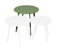 BOTANIC®-Table basse en acier vert amande Massaï - diamètre 50 x H 43 cm