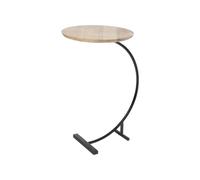 BOTANIC®-Table basse en bois de manguier déportée sur pied en métal noir petite modèle - 53 x 36 x 30 cm