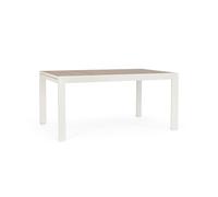 BOTANIC®-Table Calla avec allonges coloris blanc en aluminium - 160/240 x 100 cm