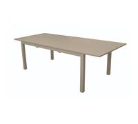 BOTANIC®-Table de jardin extensible en aluminium, couleur crème PROLOISIRS GENES - 160/240x100 cm